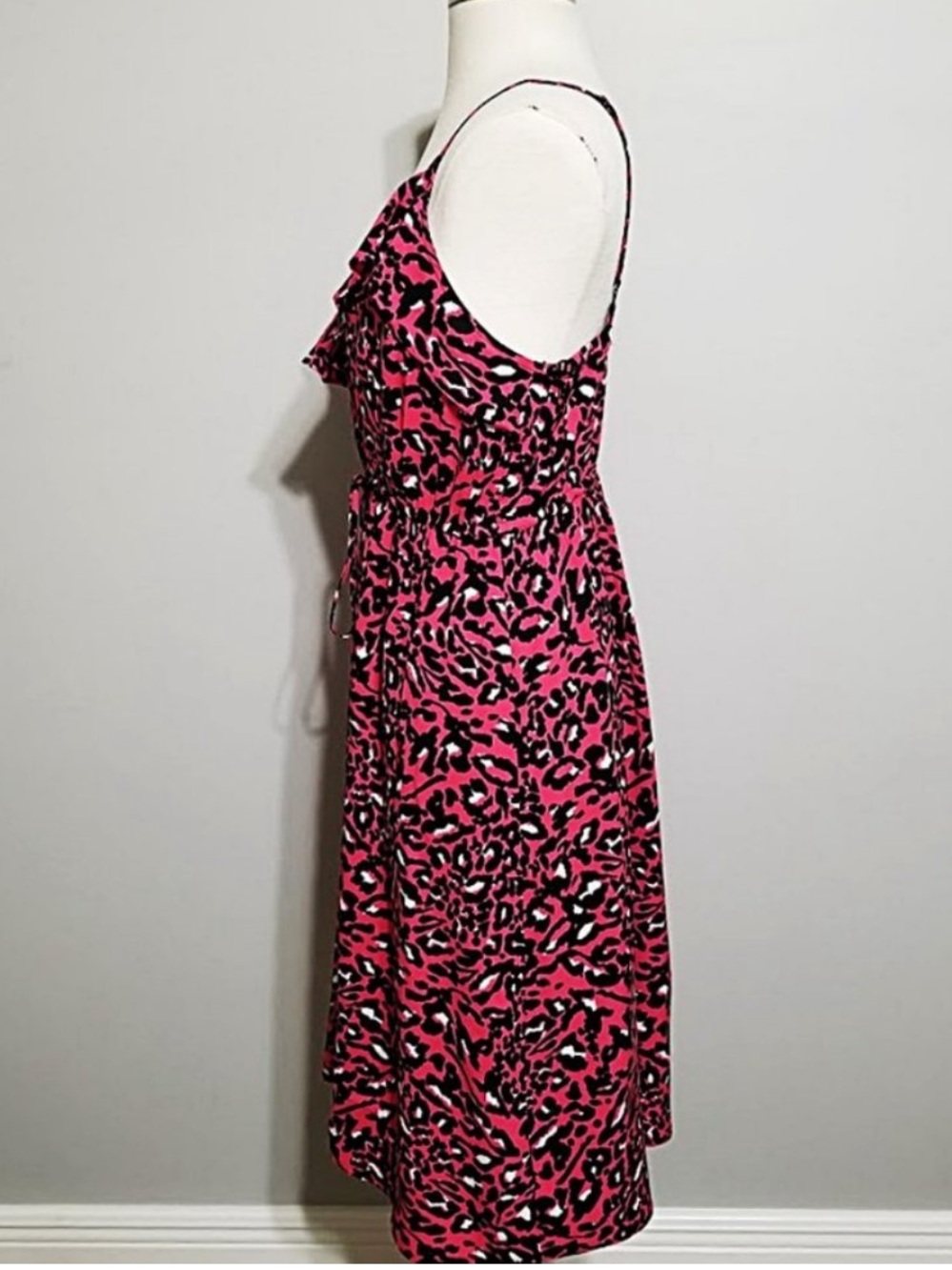 Torrid Cheetah Print Sun Dress Size 2x Womens Plus Hot Pink Leopard Sundress - Picture 3 of 11